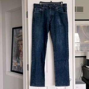 Men’s AG dark wash jeans, Graduate style